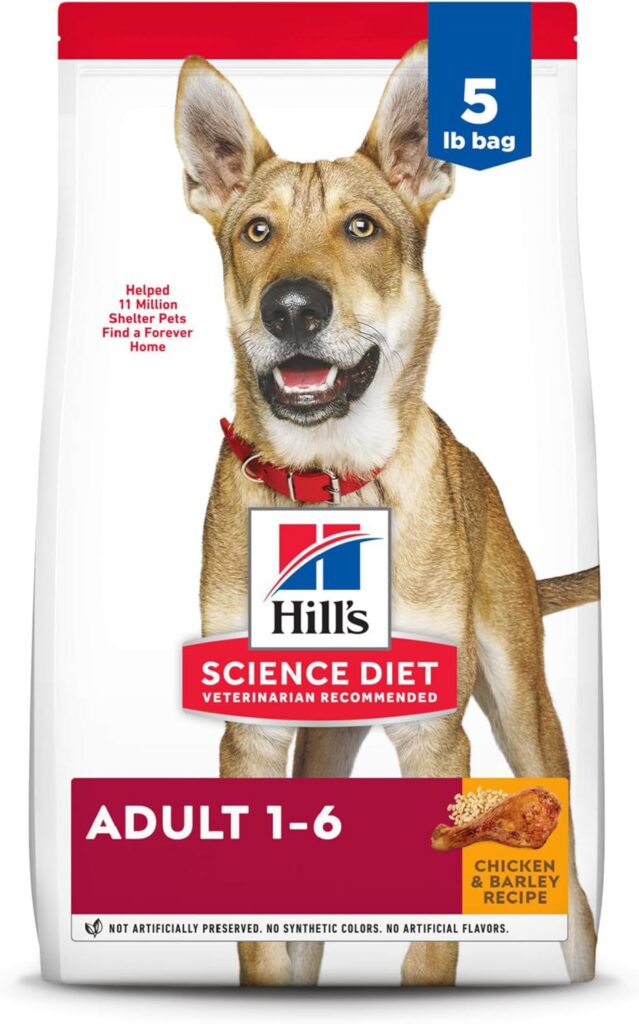 Hills Science Diet Adult 1-6, Adult 1-6 Premium Nutrition, Dry Dog Food, Chicken Barley, 5 lb Bag Hills Science Diet Adult 1-6, Adult 1-6 Premium Nutrition, Dry Dog Food, Chicken Barley, 5 lb Bag