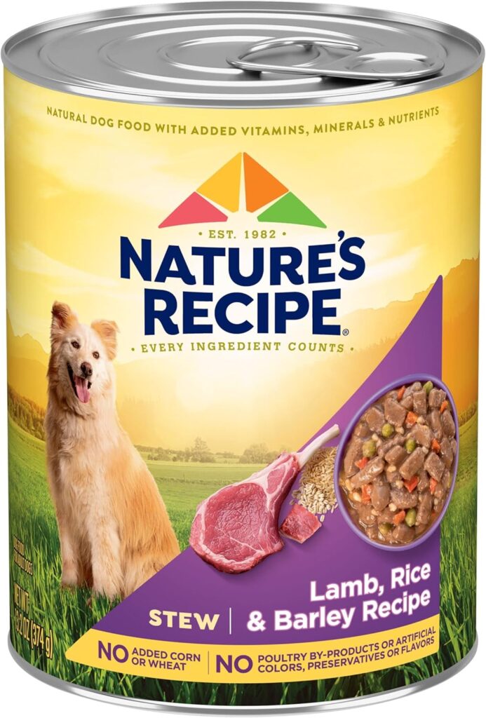 Nature’s Recipe Stew Lamb, Rice Barley Recipe Wet Dog Food, 13.2 oz. Can, 12 Count Nature’s Recipe Stew Lamb, Rice Barley Recipe Wet Dog Food, 13.2 oz. Can, 12 Count