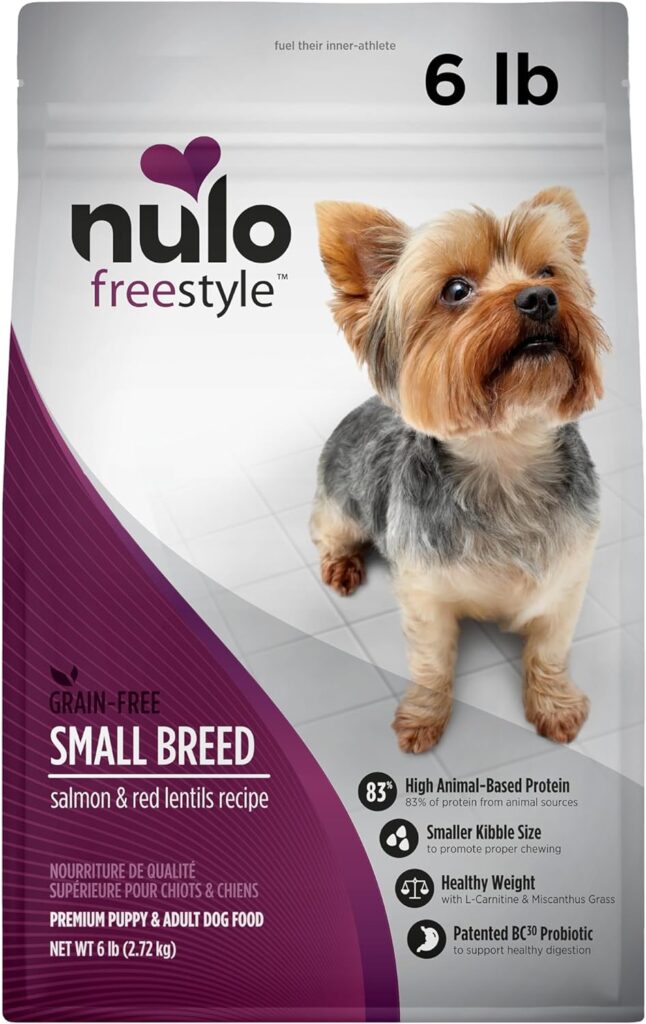 Nulo Freestyle Small Breed Dog Food, Premium Adult and Puppy Grain-Free Dry Smaller Sized Kibble Food, with BC30 Probiotic for Healthy Digestion Support, 6 Pound (Pack of 1) Nulo Freestyle Small Breed Dog Food, Premium Adult and Puppy Grain-Free Dry Smaller Sized Kibble Food, with BC30 Probiotic for Healthy Digestion Support, 6 Pound (Pack of 1)