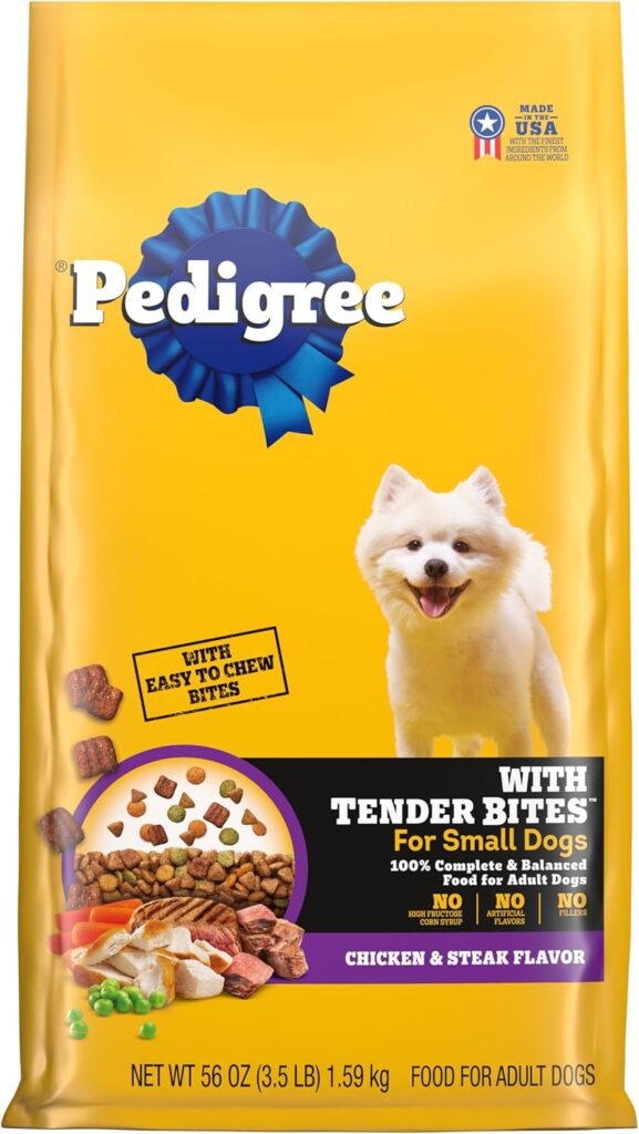 Pedigree With Tender Bites for Small Dogs Adult Dry Dog Food, Chicken and Steak Flavor, 3.5 lb. Bag Pedigree With Tender Bites for Small Dogs Adult Dry Dog Food, Chicken and Steak Flavor, 3.5 lb. Bag