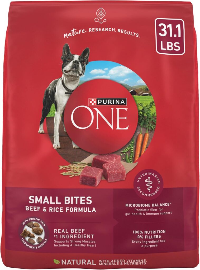 Purina ONE Small Bites Beef and Rice Formula Small High Protein Dry Dog Food Natural with Added Vitamins, Minerals and Nutrients - 31.1 lb. Bag Purina ONE Small Bites Beef and Rice Formula Small High Protein Dry Dog Food Natural with Added Vitamins, Minerals and Nutrients - 31.1 lb. Bag