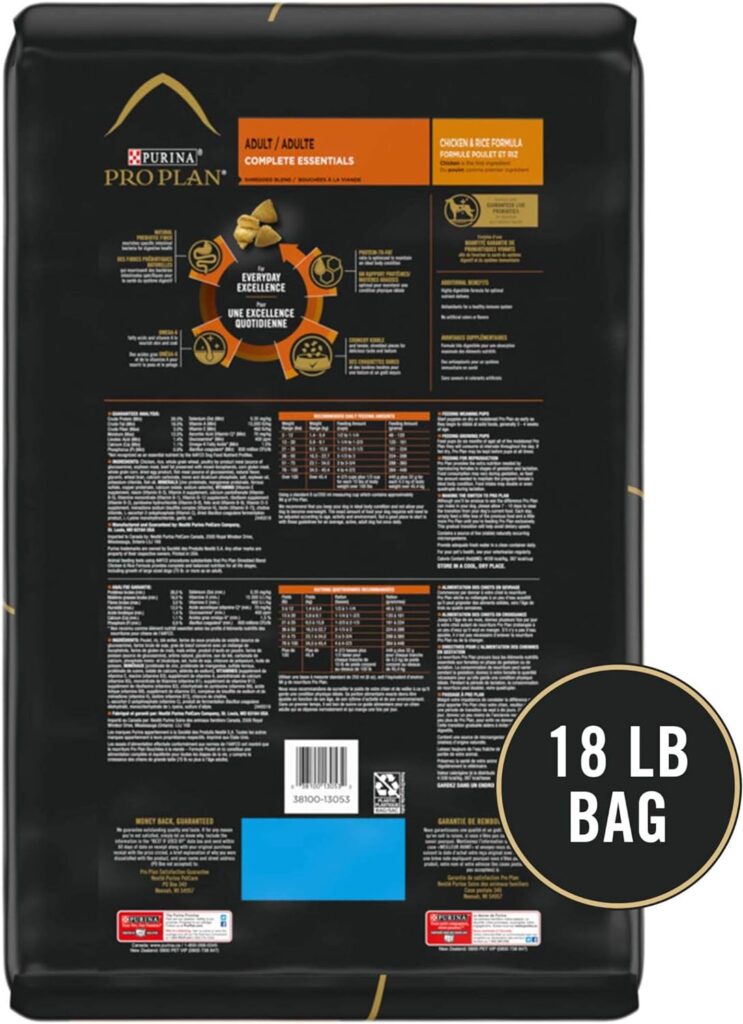 Purina Pro Plan High Protein Dog Food With Probiotics for Dogs, Shredded Blend Chicken Rice Formula - 18 lb. Bag Purina Pro Plan High Protein Dog Food With Probiotics for Dogs, Shredded Blend Chicken Rice Formula - 18 lb. Bag