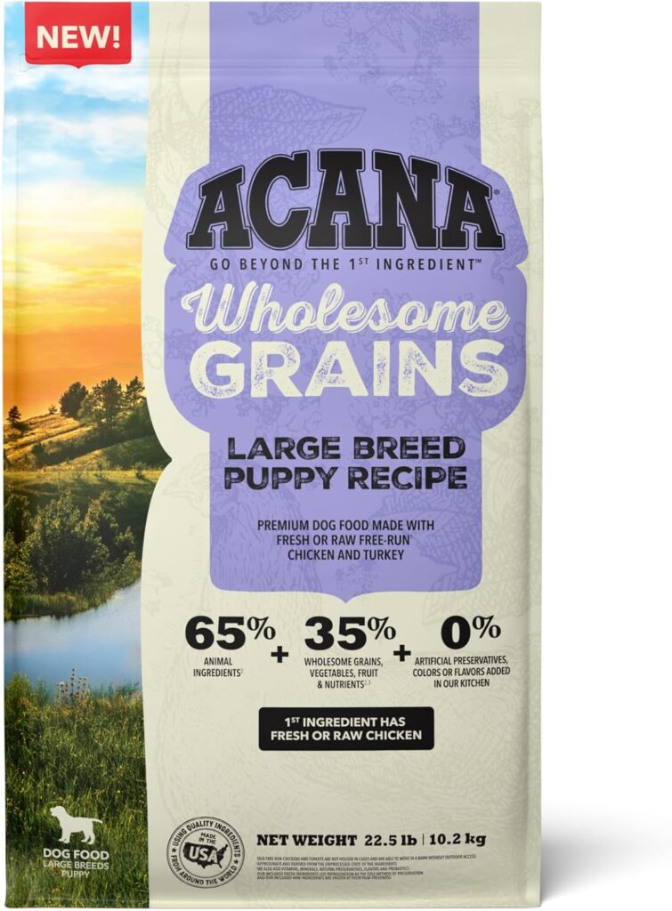 ACANA Wholesome Grains Dry Dog Food, Red Meat and Grains, Gluten Free, Beef, Pork, and Lamb Recipe, 4lb
