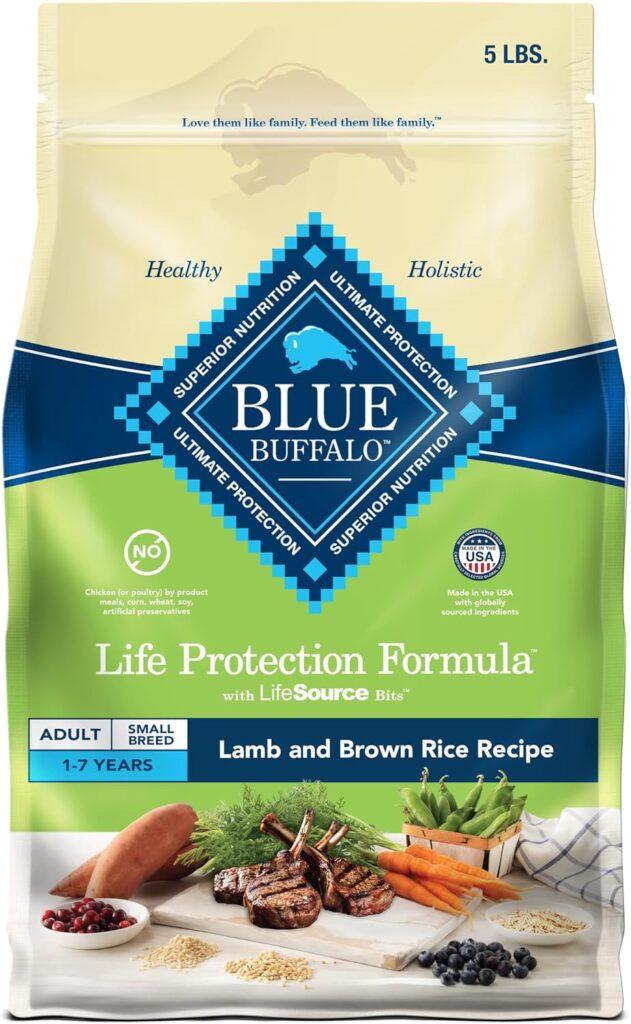 Blue Buffalo Life Protection Formula Adult Small Breed Dry Dog Food, Supports High Energy Needs, Made with Natural Ingredients, Lamb Brown Rice Recipe, 5-lb. Bag Blue Buffalo Life Protection Formula Adult Small Breed Dry Dog Food, Supports High Energy Needs, Made with Natural Ingredients, Lamb Brown Rice Recipe, 5-lb. Bag