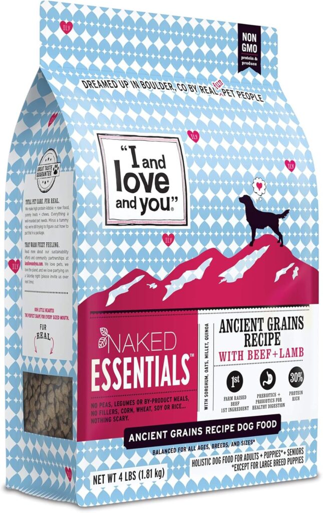 I and love and you Naked Essentials Ancient Grains Dry Dog Food - Lamb + Beef - High Protein, Real Meat, No Fillers, 4lb Bag I and love and you Naked Essentials Ancient Grains Dry Dog Food - Lamb + Beef - High Protein, Real Meat, No Fillers, 4lb Bag