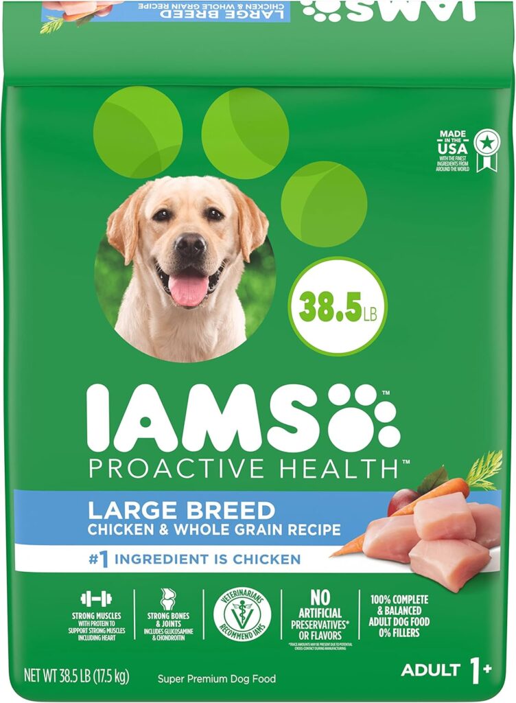 IAMS Adult High Protein Large Breed Dry Dog Food with Real Chicken, 38.5 lb. Bag IAMS Adult High Protein Large Breed Dry Dog Food with Real Chicken, 38.5 lb. Bag