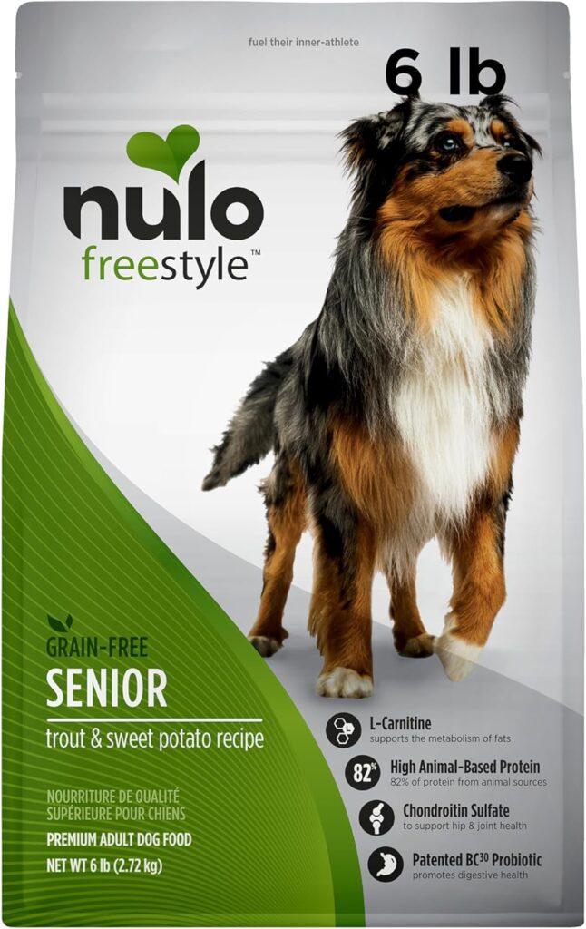 Nulo Freestyle All Breed Senior Dry Dog Food, Premium Grain-Free Dog Kibble with Healthy Digestive Aid BC30 Probiotic and Chondroitin Sulfate for Hip Joint Support 26 Pound (Pack of 1) Nulo Freestyle All Breed Senior Dry Dog Food, Premium Grain-Free Dog Kibble with Healthy Digestive Aid BC30 Probiotic and Chondroitin Sulfate for Hip Joint Support 26 Pound (Pack of 1)