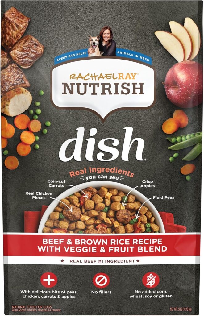 Nutrish Rachael Ray Dish Premium Natural Dry Dog Food, Beef Brown Rice Recipe with Veggies, Fruit Chicken, 11.5 Pound Bag Nutrish Rachael Ray Dish Premium Natural Dry Dog Food, Beef Brown Rice Recipe with Veggies, Fruit Chicken, 11.5 Pound Bag