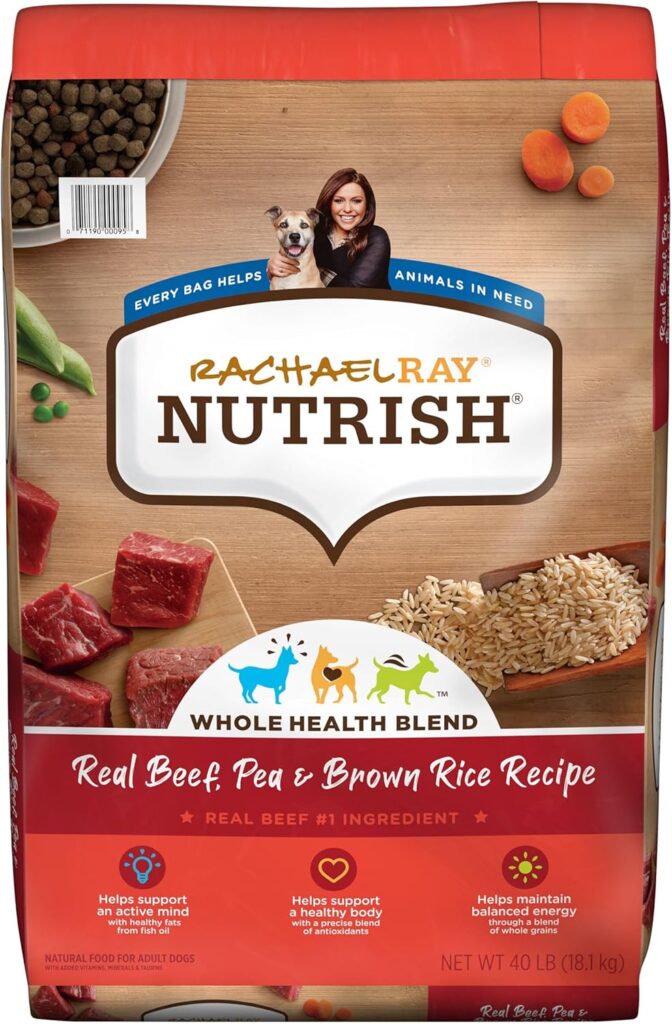 Nutrish Rachael Ray Premium Natural Dry Dog Food, Real Beef, Pea,  Brown Rice Recipe, 40 Pounds