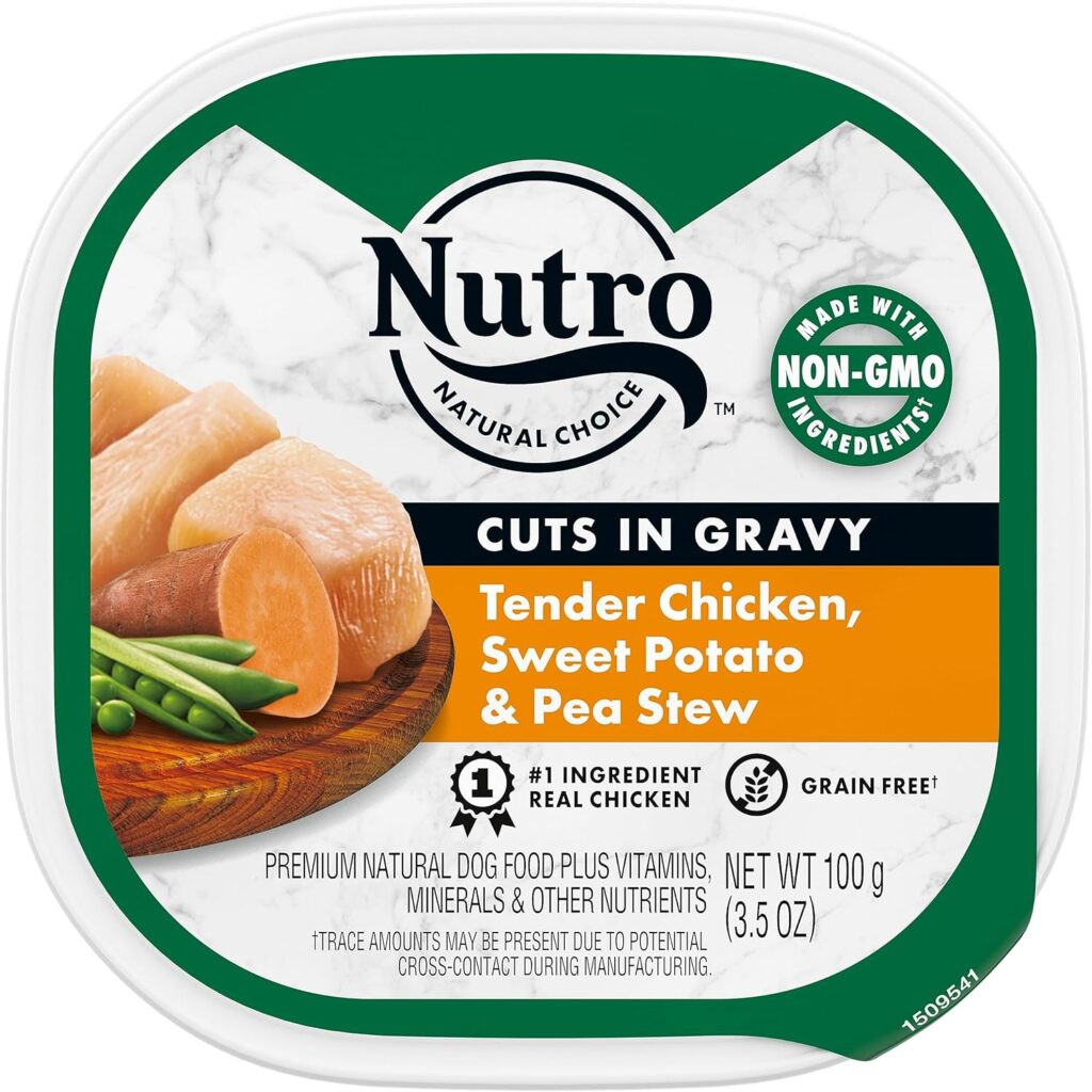 NUTRO Adult Natural Grain Free Wet Dog Food Cuts in Gravy Tender Chicken, Sweet Potato Pea Stew, 3.5 oz. Trays (Pack of 24) NUTRO Adult Natural Grain Free Wet Dog Food Cuts in Gravy Tender Chicken, Sweet Potato Pea Stew, 3.5 oz. Trays (Pack of 24)