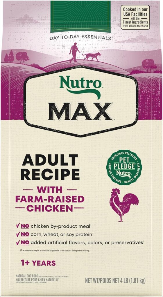 Nutro Max Adult Dry Dog Food with Farm-Raised Chicken, 4 lb. Bag Nutro Max Adult Dry Dog Food with Farm-Raised Chicken, 4 lb. Bag