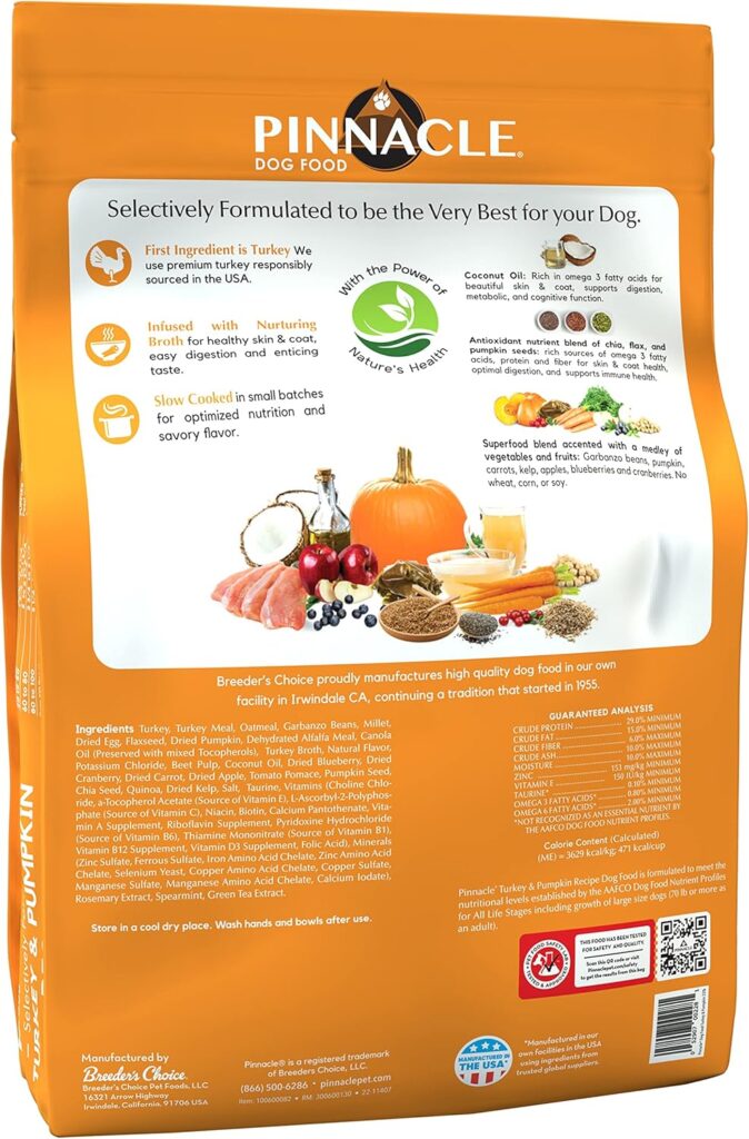 Pinnacle Turkey Pumpkin Dry Dog Food 4 lb, Infused with Broth Pinnacle Turkey Pumpkin Dry Dog Food 4 lb, Infused with Broth