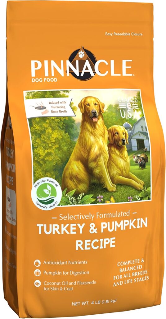 Pinnacle Turkey Pumpkin Dry Dog Food 4 lb, Infused with Broth Pinnacle Turkey Pumpkin Dry Dog Food 4 lb, Infused with Broth