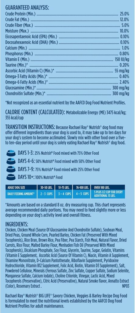 Rachael Ray Nutrish Big Life Dry Dog Food, Medium Large Breed, Hearty Beef, Brown Rice, Veggies, 40 Pounds Rachael Ray Nutrish Big Life Dry Dog Food, Medium Large Breed, Hearty Beef, Brown Rice, Veggies, 40 Pounds