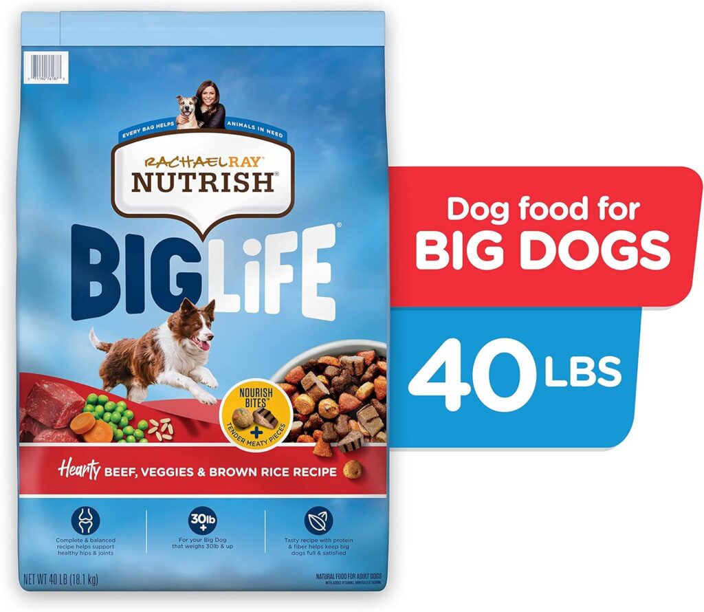 Rachael Ray Nutrish Big Life Dry Dog Food, Medium Large Breed, Hearty Beef, Brown Rice, Veggies, 40 Pounds Rachael Ray Nutrish Big Life Dry Dog Food, Medium Large Breed, Hearty Beef, Brown Rice, Veggies, 40 Pounds