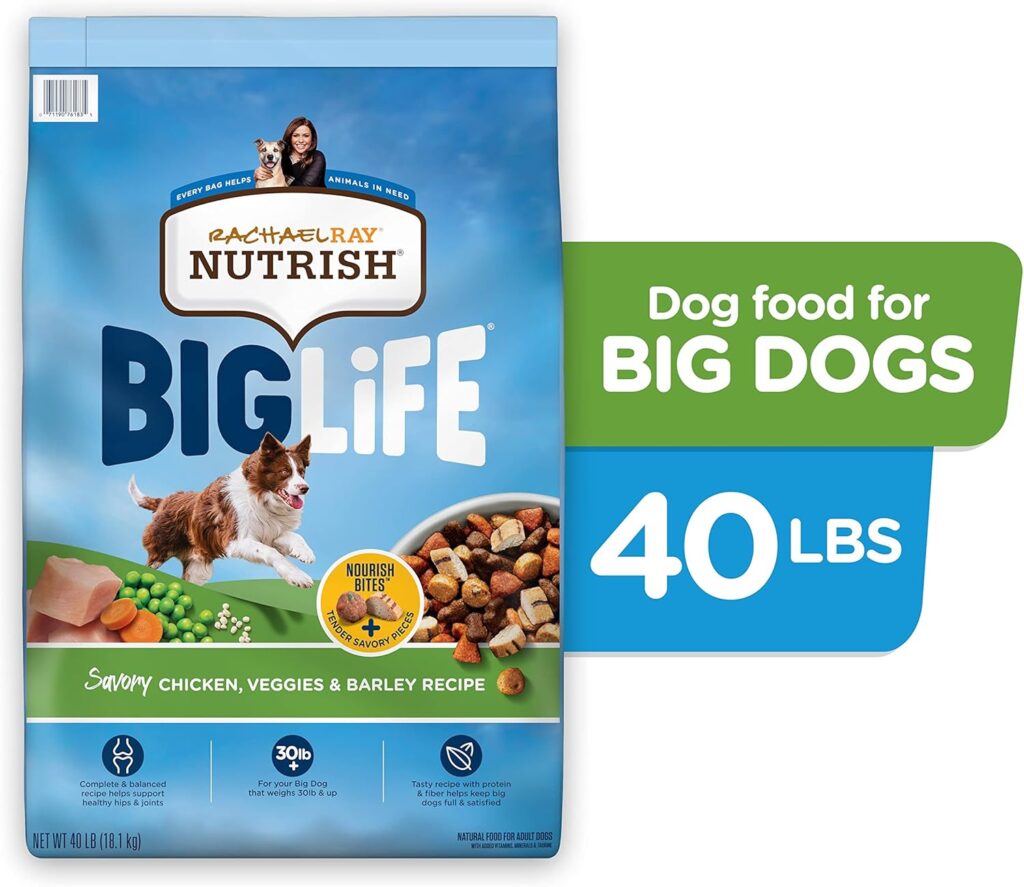 Rachael Ray Nutrish Big Life Dry Dog Food, Medium Large Breed, Hearty Beef, Brown Rice, Veggies, 40 Pounds Rachael Ray Nutrish Big Life Dry Dog Food, Medium Large Breed, Hearty Beef, Brown Rice, Veggies, 40 Pounds