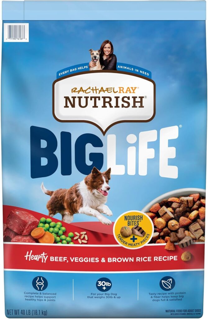 Rachael Ray Nutrish Big Life Dry Dog Food, Medium Large Breed, Hearty Beef, Brown Rice, Veggies, 40 Pounds Rachael Ray Nutrish Big Life Dry Dog Food, Medium Large Breed, Hearty Beef, Brown Rice, Veggies, 40 Pounds