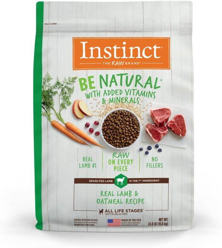 Instinct Be Natural Real Lamb  Oatmeal Recipe Natural Dry Dog Food, 24 lb. Bag