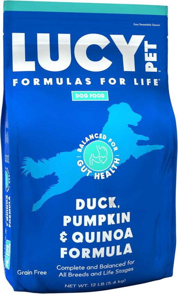 Lucy Pet Products Formulas for Life Duck, Pumpkin Quinoa Dry Dog Food, All Life Stages, Digestive Health, Sensitive Stomach and Skin, 25lb bag Lucy Pet Products Formulas for Life Duck, Pumpkin Quinoa Dry Dog Food, All Life Stages, Digestive Health, Sensitive Stomach and Skin, 25lb bag
