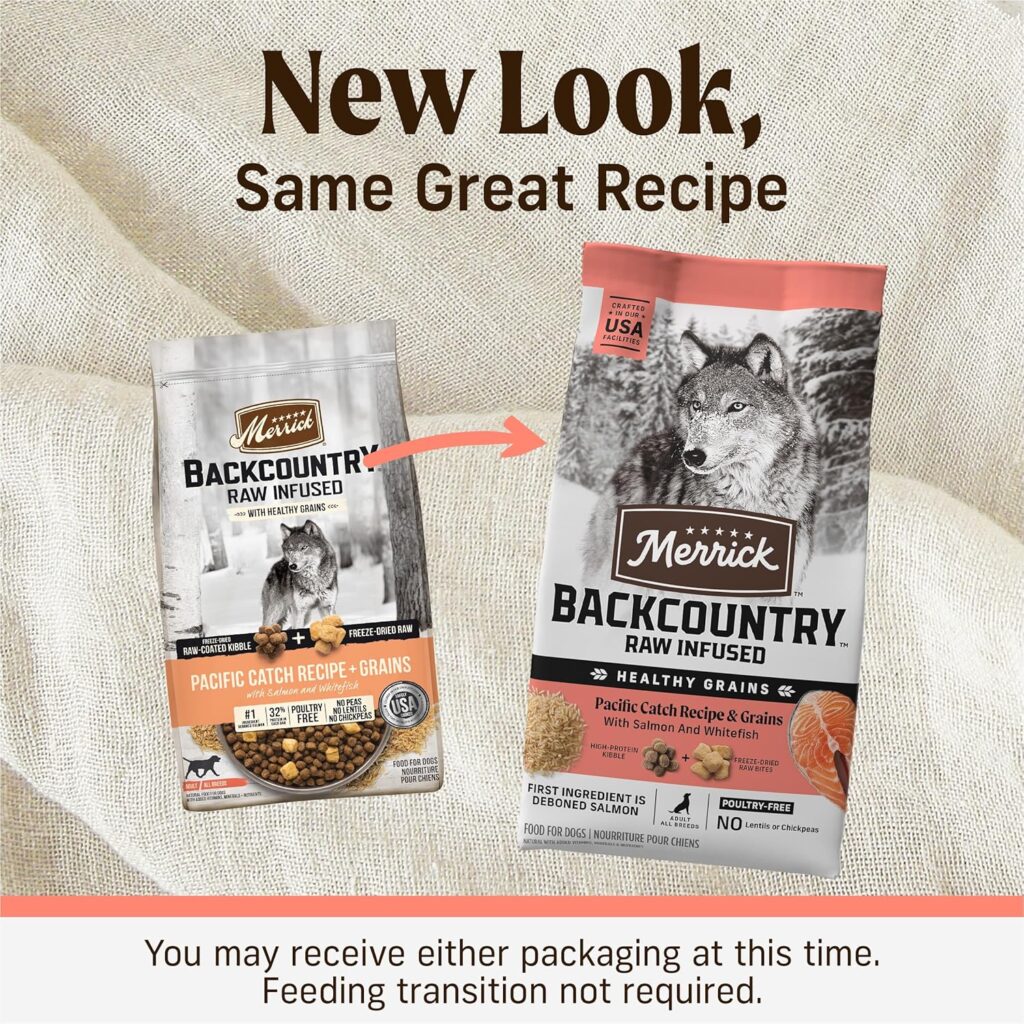 Merrick Backcountry Healthy Grains Premium Dog Food Kibble with Freeze Dried Raw Pieces, Pacific Catch Recipe - 20.0 lb. Bag Merrick Backcountry Healthy Grains Premium Dog Food Kibble with Freeze Dried Raw Pieces, Pacific Catch Recipe - 20.0 lb. Bag