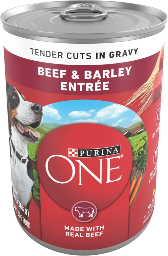 Purina ONE Tender Cuts in Gravy Beef and Barley Entree in Wet Dog Food Gravy - (Pack of 12) 13 oz. Cans Purina ONE Tender Cuts in Gravy Beef and Barley Entree in Wet Dog Food Gravy - (Pack of 12) 13 oz. Cans