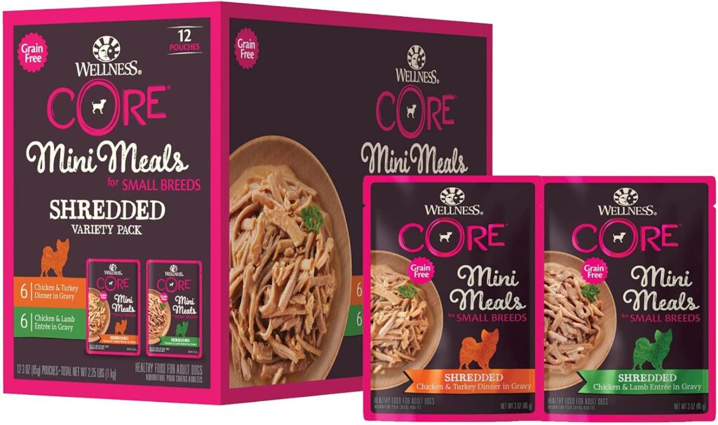 Wellness Core Grain Free Small Breed Mini Meals Chunky Variety Pack, 3 oz (Pack of 12) Wellness Core Grain Free Small Breed Mini Meals Chunky Variety Pack, 3 oz (Pack of 12)