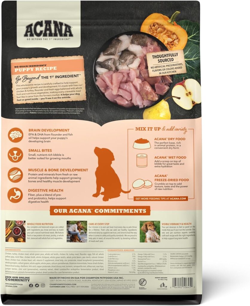 ACANA Butchers Favorites Dry Dog Food, Farm-Raised Beef  Liver Recipe, Dry Kibble and Beef Jerky Pieces, 4lb