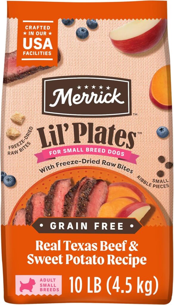 Merrick Lil’ Plates Grain Free Dry Dog Food For Small Dogs, Texas Beef And Sweet Potato Kibble With Raw Bites - 10.0 lb. Bag Merrick Lil’ Plates Grain Free Dry Dog Food For Small Dogs, Texas Beef And Sweet Potato Kibble With Raw Bites - 10.0 lb. Bag