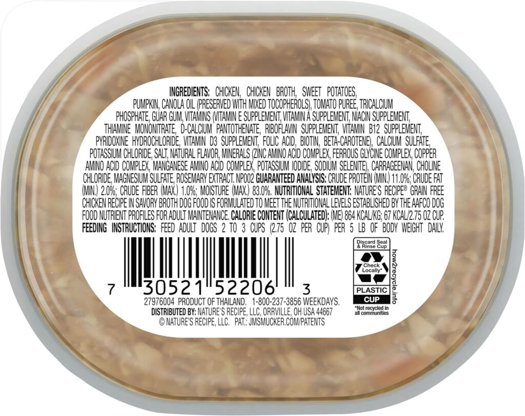 Nature’s Recipe Grain Free Wet Dog Food, Chicken  Venison Recipe, 2.75 Ounce Cup (Pack of 12)