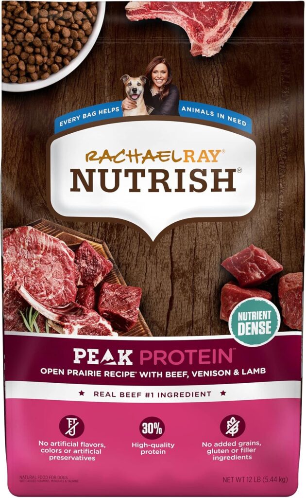 Rachael Ray Nutrish PEAK Natural Dry Dog Food, Open Prairie Recipe with Beef, Venison Lamb, 12 Pounds, Grain Free (Packaging May Vary) Rachael Ray Nutrish PEAK Natural Dry Dog Food, Open Prairie Recipe with Beef, Venison Lamb, 12 Pounds, Grain Free (Packaging May Vary)