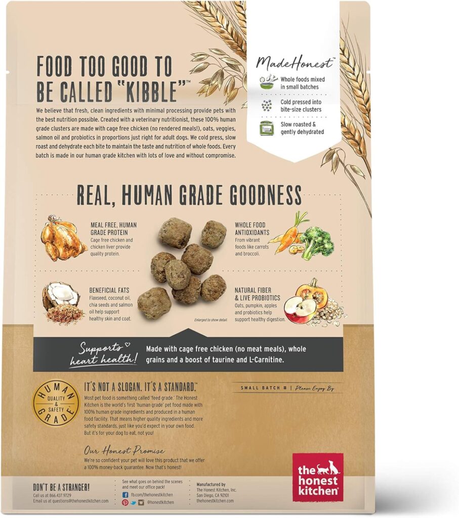 The Honest Kitchen Whole Food Clusters Whole Grain Chicken Oat Dry Dog Food, 1 lb Bag The Honest Kitchen Whole Food Clusters Whole Grain Chicken Oat Dry Dog Food, 1 lb Bag