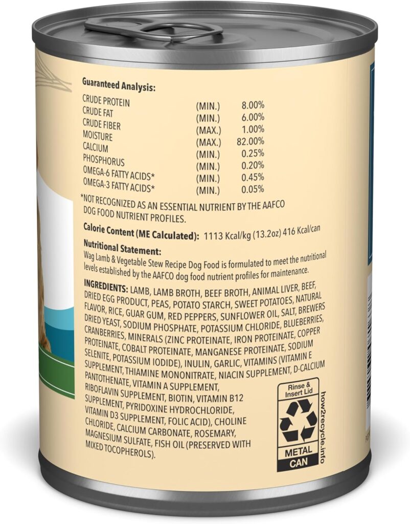 Amazon Brand - Wag Stew Canned Dog Food, Turkey  Sweet Potato Recipe, 13.2 oz Can (Pack of 12)