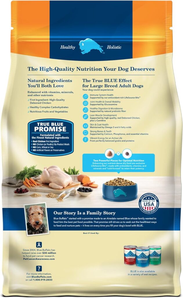 Blue Buffalo Life Protection Formula Large Breed Adult Dry Dog Food, Promotes Joint Health and Lean Muscles, Made with Natural Ingredients, Chicken Brown Rice Recipe, 15-lb. Bag Blue Buffalo Life Protection Formula Large Breed Adult Dry Dog Food, Promotes Joint Health and Lean Muscles, Made with Natural Ingredients, Chicken Brown Rice Recipe, 15-lb. Bag