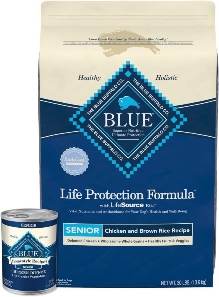 Blue Buffalo Life Protection Formula Natural Senior Dog Food Bundle, Dry Dog Food and Wet Dog Food, Chicken (30-lb Dry Food + 12.5oz cans 12ct) Blue Buffalo Life Protection Formula Natural Senior Dog Food Bundle, Dry Dog Food and Wet Dog Food, Chicken (30-lb Dry Food + 12.5oz cans 12ct)