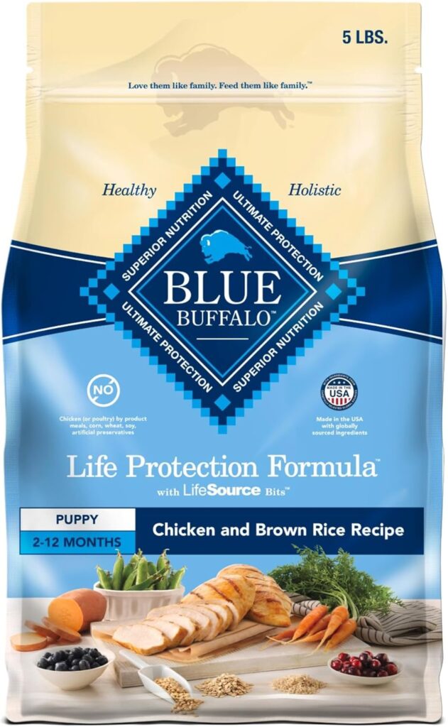Blue Buffalo Life Protection Formula Puppy Dry Dog Food with DHA and ARA, Made with Natural Ingredients, Chicken Brown Rice Recipe, 5-lb Bag Blue Buffalo Life Protection Formula Puppy Dry Dog Food with DHA and ARA, Made with Natural Ingredients, Chicken Brown Rice Recipe, 5-lb Bag