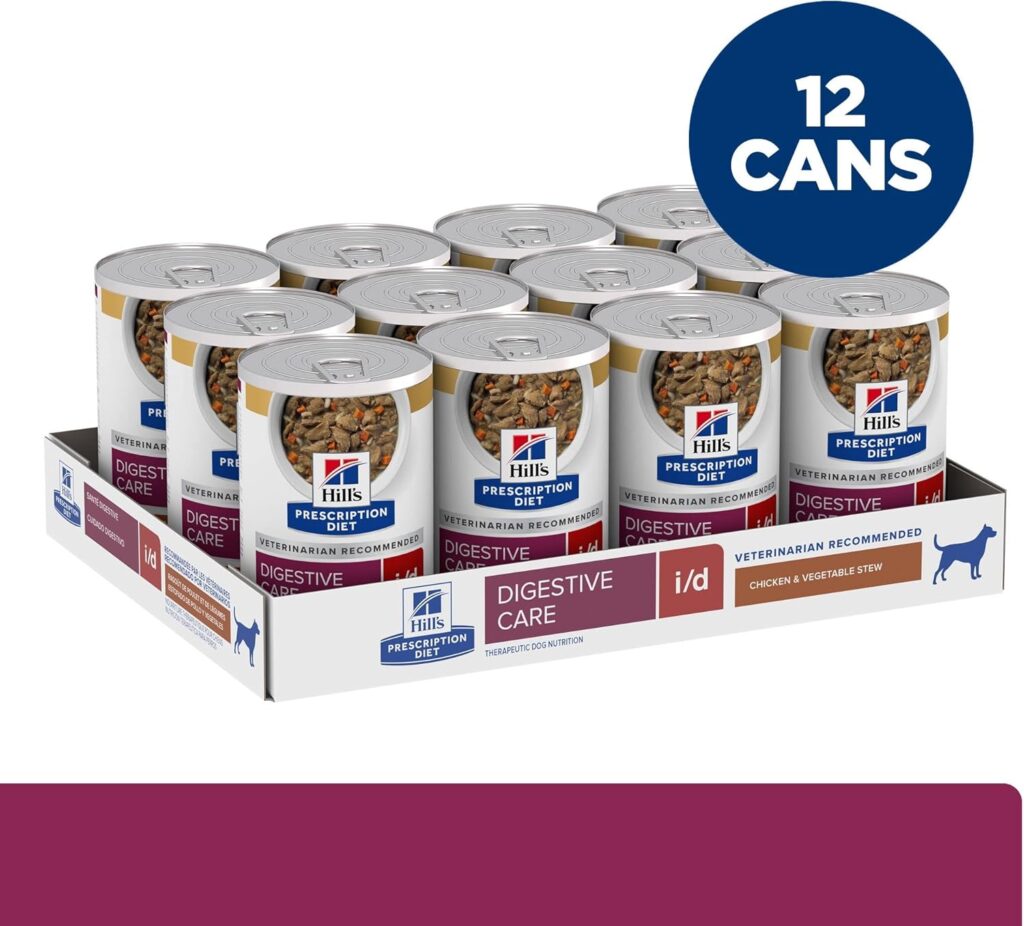 Hills Prescription Diet i/d Digestive Care Chicken Vegetable Stew Canned Dog Food, Veterinary Diet, 12.5 oz., 12-Pack Wet Food Hills Prescription Diet i/d Digestive Care Chicken Vegetable Stew Canned Dog Food, Veterinary Diet, 12.5 oz., 12-Pack Wet Food