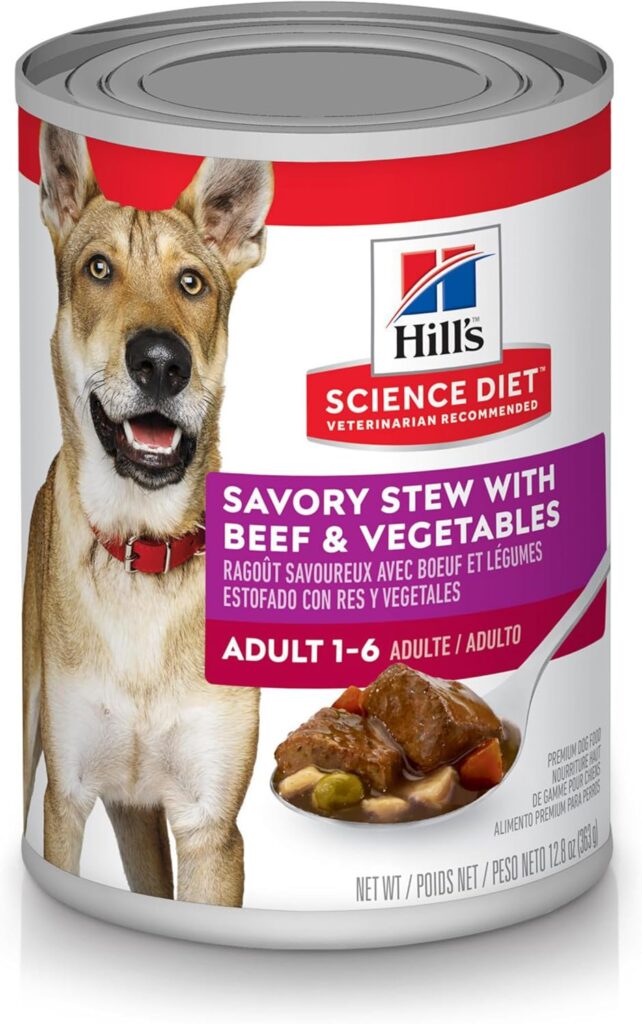 Hills Science Diet Adult 1-6, Adult 1-6 Premium Nutrition, Wet Dog Food, Beef Vegetables Stew, 12.8 oz Can, Case of 12 Hills Science Diet Adult 1-6, Adult 1-6 Premium Nutrition, Wet Dog Food, Beef Vegetables Stew, 12.8 oz Can, Case of 12