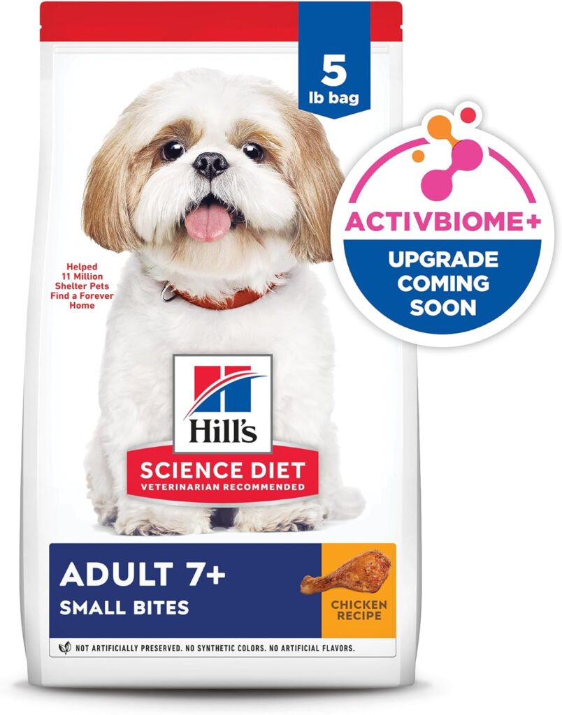 Hills Science Diet Adult 7+, Senior Adult 7+ Premium Nutrition, Small Kibble, Dry Dog Food, Chicken, Brown Rice,  Barley, 15 lb Bag