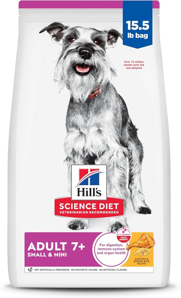 Hills Science Diet Adult 7+ Small  Mini Chicken Meal  Brown Rice Recipe Dry Dog Food 15.5 lbs.