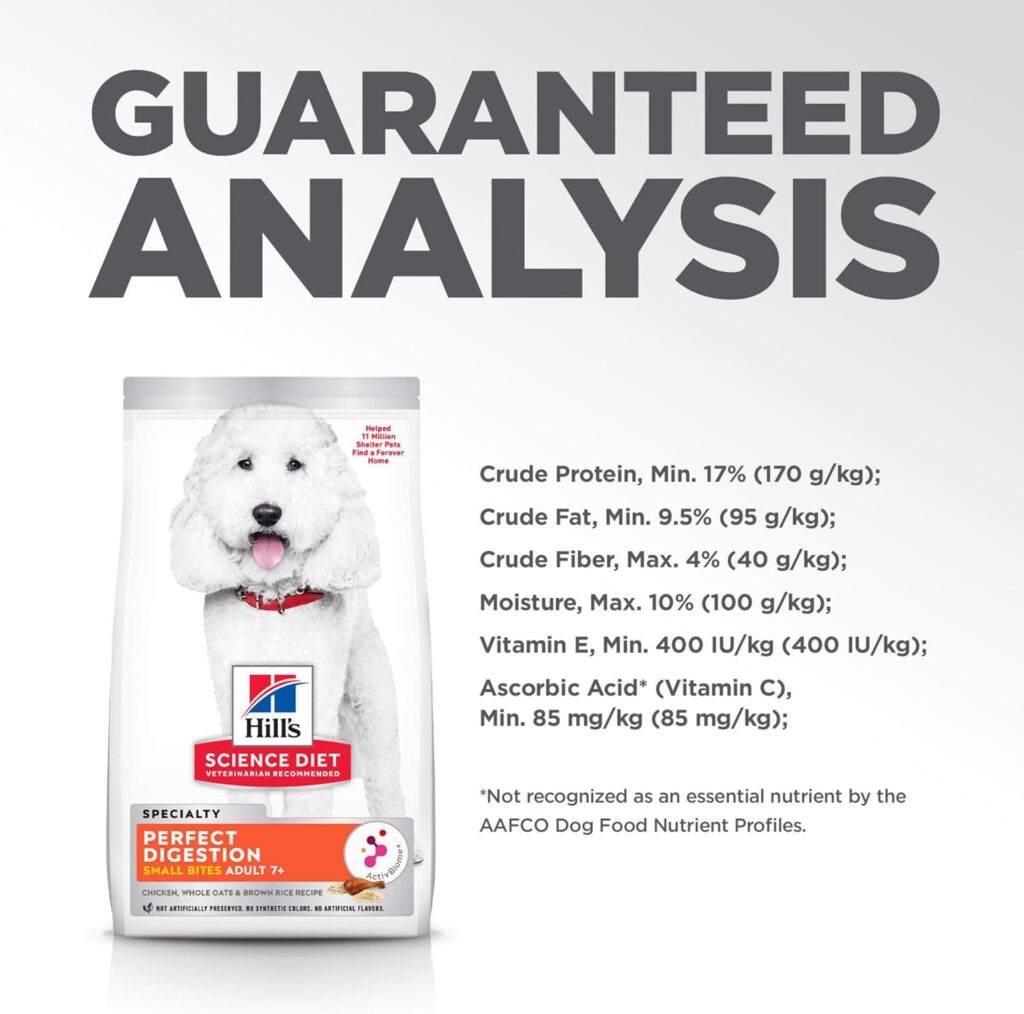 Hills Science Diet Perfect Digestion, Senior Adult 7+, Digestive Support, Small Kibble, Dry Dog Food, Chicken, Brown Rice, Whole Oats, 12 lb Bag Hills Science Diet Perfect Digestion, Senior Adult 7+, Digestive Support, Small Kibble, Dry Dog Food, Chicken, Brown Rice, Whole Oats, 12 lb Bag