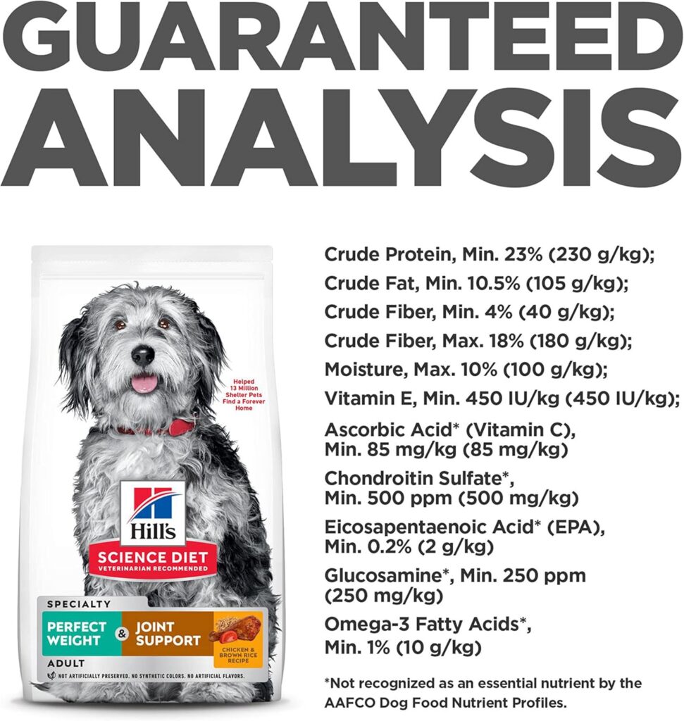 Hills Science Diet Perfect Weight Joint Support, Adult 1-6, Weight Management Joint Support, Dry Dog Food, Chicken Brown Rice, 3.5 lb Bag Hills Science Diet Perfect Weight Joint Support, Adult 1-6, Weight Management Joint Support, Dry Dog Food, Chicken Brown Rice, 3.5 lb Bag