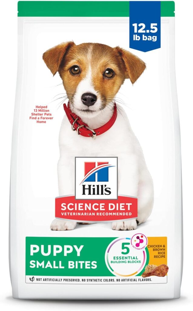Hills Science Diet Puppy, Puppy Premium Nutrition, Small Kibble, Dry Dog Food, Chicken Brown Rice, 12.5 lb Bag Hills Science Diet Puppy, Puppy Premium Nutrition, Small Kibble, Dry Dog Food, Chicken Brown Rice, 12.5 lb Bag
