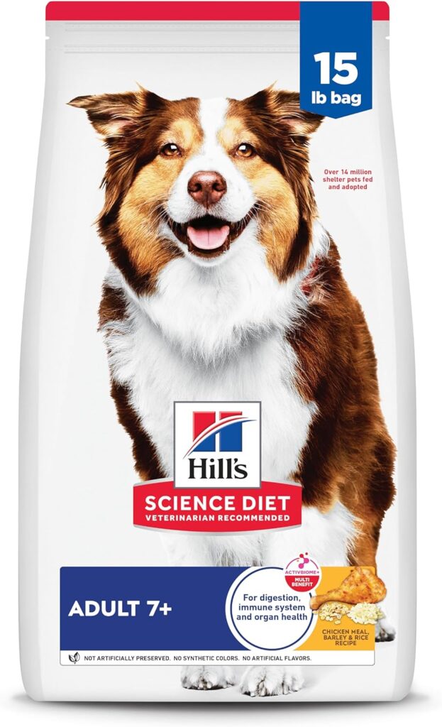Hills Science Diet Senior 7+ Chicken Meal, Barley Brown Rice Recipe Dry Dog Food, 15 lbs. Hills Science Diet Senior 7+ Chicken Meal, Barley Brown Rice Recipe Dry Dog Food, 15 lbs.