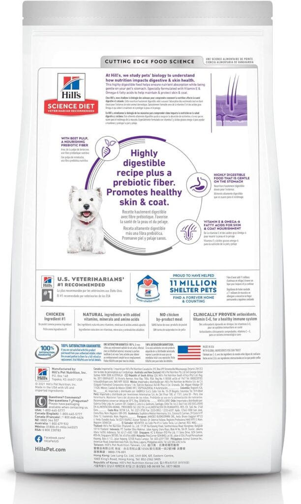 Hills Science Diet Sensitive Stomach Skin, Adult 1-6, Stomach Skin Sensitivity Support, Small Kibble, Dry Dog Food, Chicken Recipe, 4 lb Bag Hills Science Diet Sensitive Stomach Skin, Adult 1-6, Stomach Skin Sensitivity Support, Small Kibble, Dry Dog Food, Chicken Recipe, 4 lb Bag