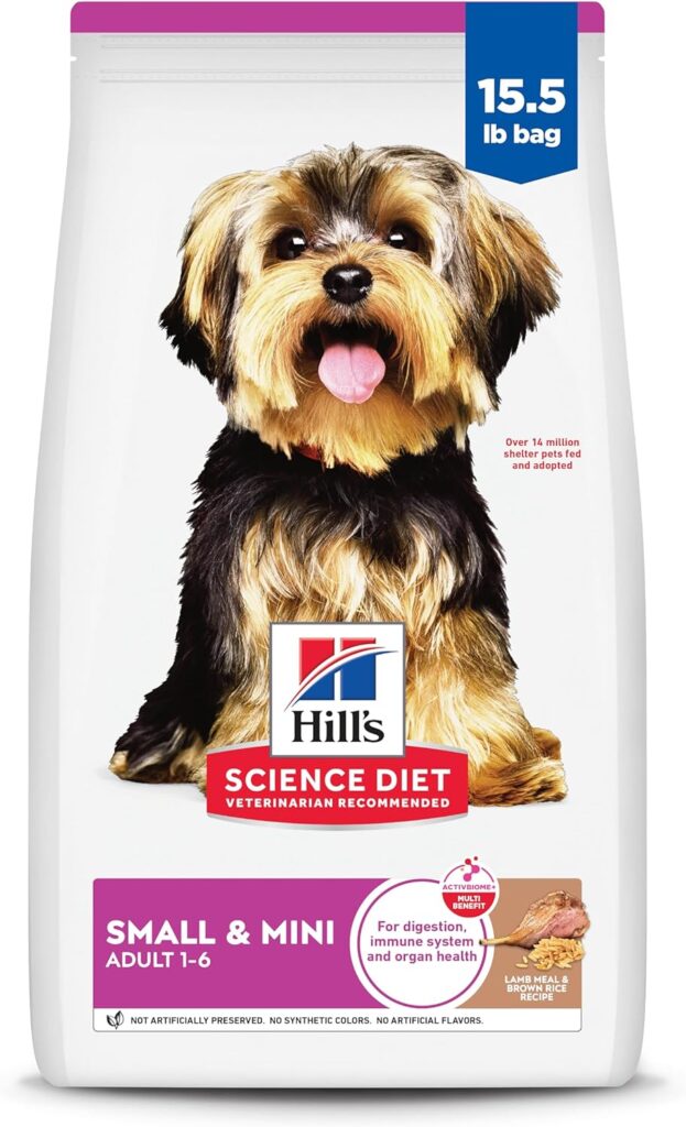 Hills Science Diet Small Mini, Adult 1-6, Small Mini Breeds Premium Nutrition, Dry Dog Food, Lamb Brown Rice, 15.5 lb Bag Hills Science Diet Small Mini, Adult 1-6, Small Mini Breeds Premium Nutrition, Dry Dog Food, Lamb Brown Rice, 15.5 lb Bag