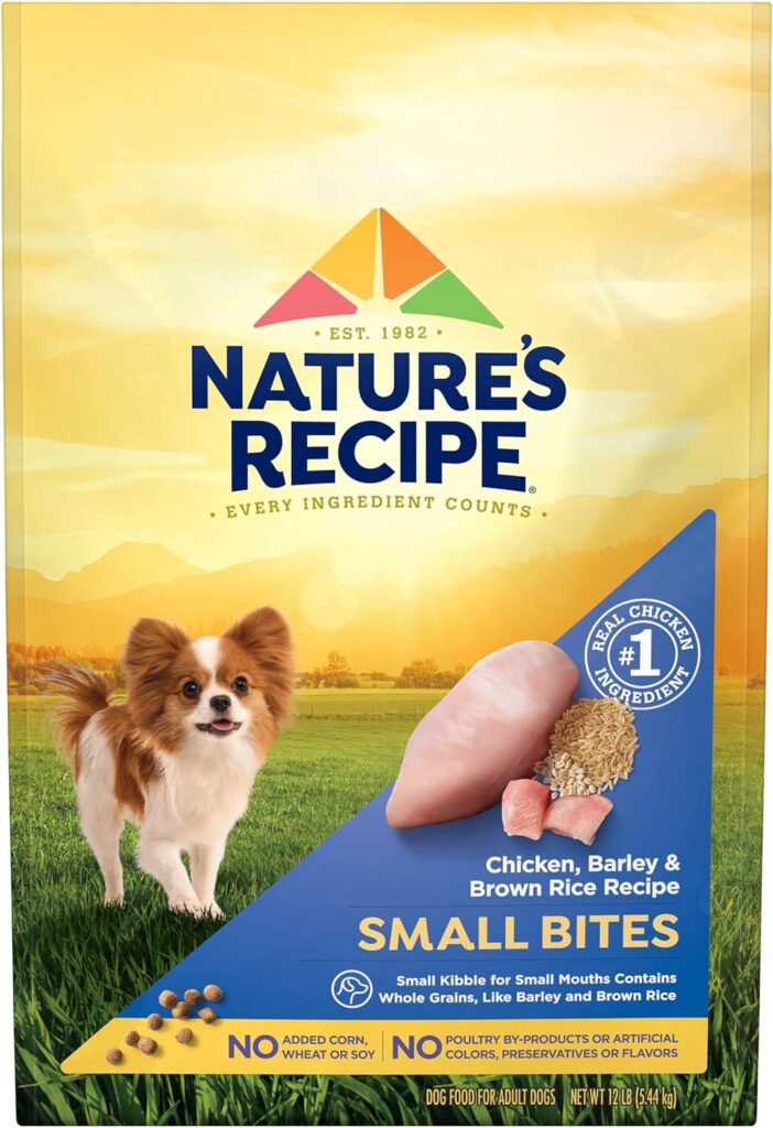 Nature′s Recipe Small Bites Chicken, Barley Brown Rice Recipe Dry Dog Food, 12 lb. Bag Nature′s Recipe Small Bites Chicken, Barley Brown Rice Recipe Dry Dog Food, 12 lb. Bag