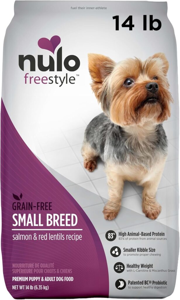 Nulo Freestyle Small Breed Dog Food, Premium Adult and Puppy Grain-Free Dry Smaller Sized Kibble Food, with BC30 Probiotic for Healthy Digestion Support , 14 Pound (Pack of 1) Nulo Freestyle Small Breed Dog Food, Premium Adult and Puppy Grain-Free Dry Smaller Sized Kibble Food, with BC30 Probiotic for Healthy Digestion Support , 14 Pound (Pack of 1)