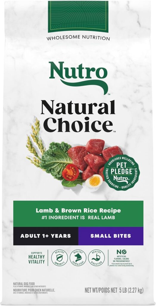 NUTRO NATURAL CHOICE Small Bites Adult Dry Dog Food, Lamb Brown Rice Recipe Dog Kibble, 5 lb. Bag NUTRO NATURAL CHOICE Small Bites Adult Dry Dog Food, Lamb Brown Rice Recipe Dog Kibble, 5 lb. Bag