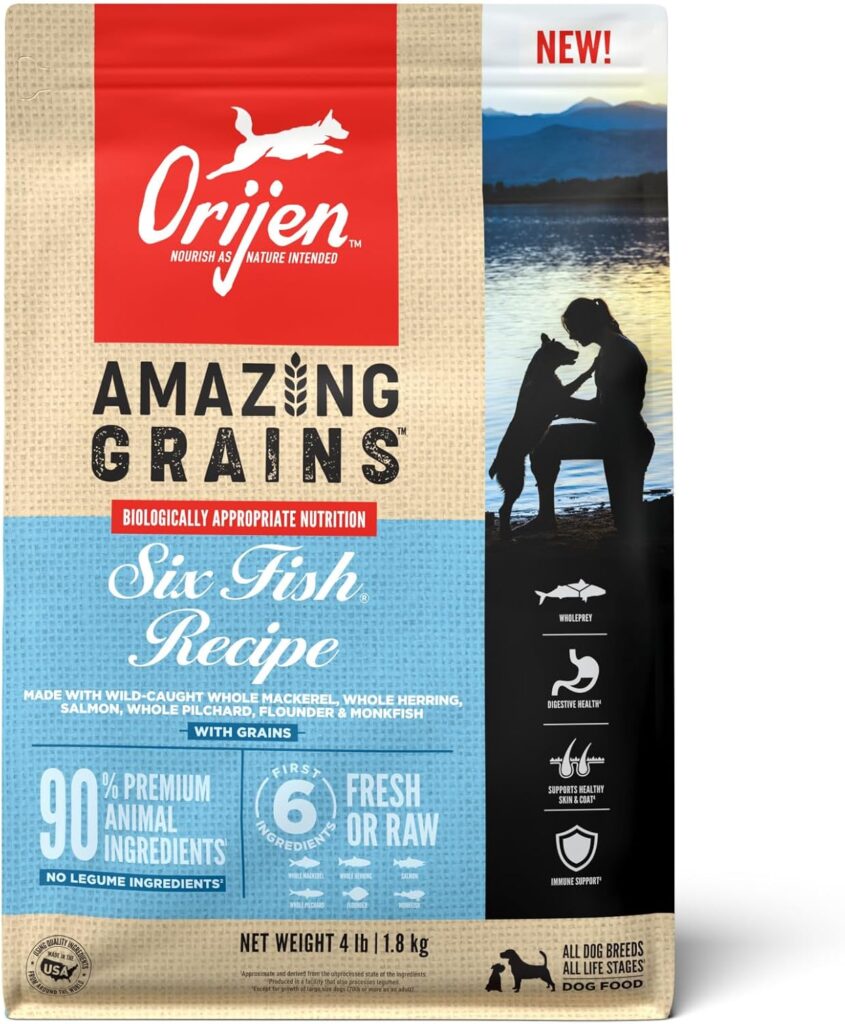 ORIJEN Amazing Grains Original Dry Dog Food, High Protein Dog Food, Fresh or Raw Ingredients ORIJEN Amazing Grains Original Dry Dog Food, High Protein Dog Food, Fresh or Raw Ingredients