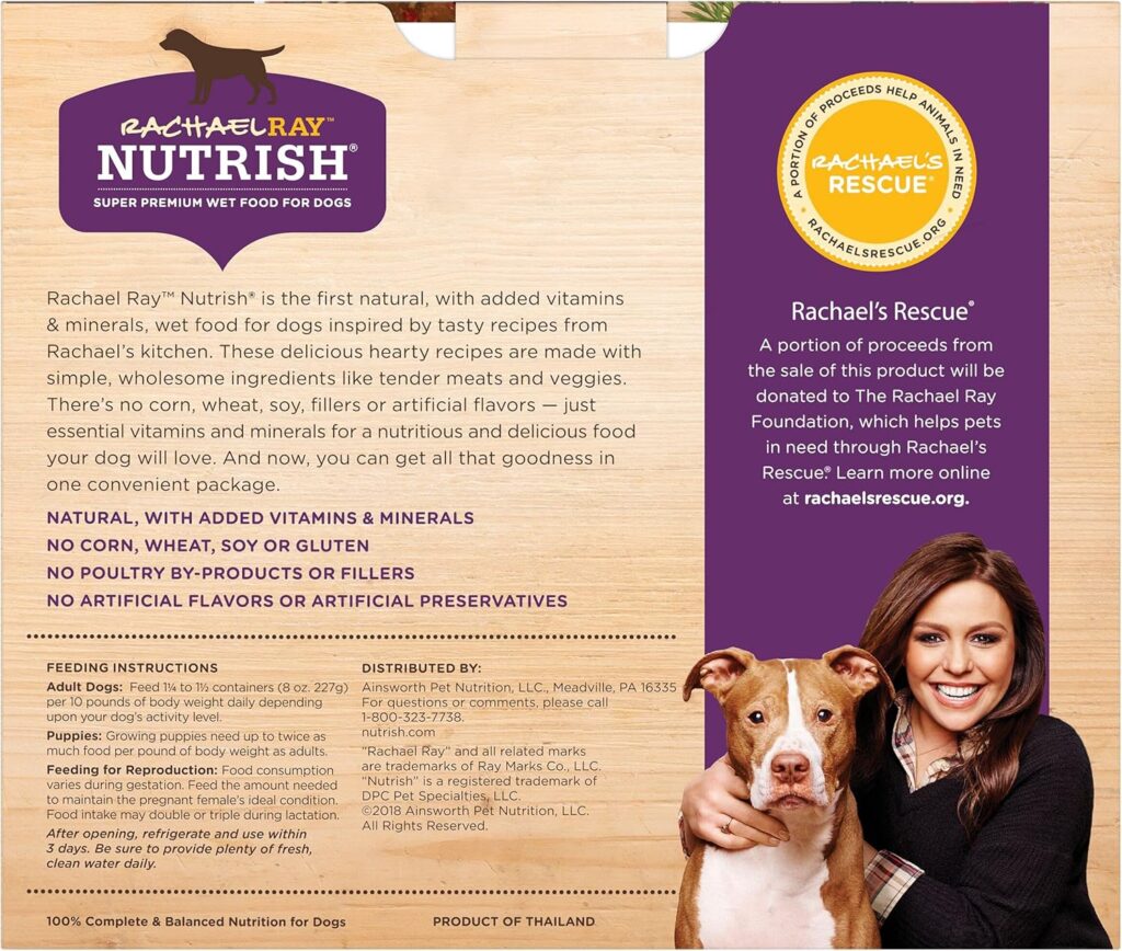 Rachael Ray Nutrish Premium Natural Wet Dog Food, Hearty Recipes Variety Pack, 8 Ounce Tub (Pack of 12) Rachael Ray Nutrish Premium Natural Wet Dog Food, Hearty Recipes Variety Pack, 8 Ounce Tub (Pack of 12)